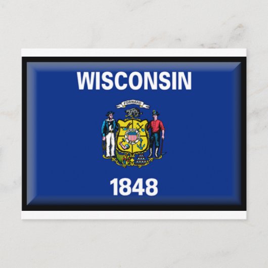 Wisconsin-Flag Postkarte (Vorderseite)