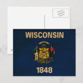 Wisconsin-Flag Postkarte (Vorne/Hinten)