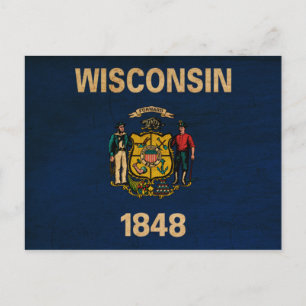 Wisconsin-Flag Postkarte