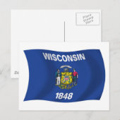 Wisconsin Flag Postkarte (Vorne/Hinten)