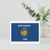 Wisconsin Flag Postkarte (Stehend Vorderseite)