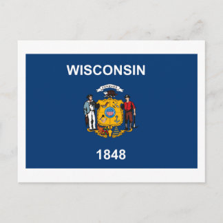 Wisconsin Flag Postkarte