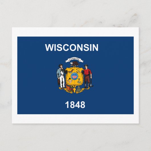 Wisconsin Flag Postkarte (Vorderseite)
