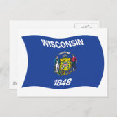 Wisconsin Flag Postkarte (Vorne/Hinten)