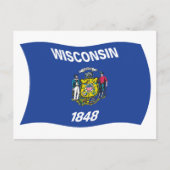 Wisconsin Flag Postkarte (Vorderseite)
