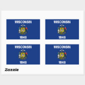 Wisconsin-Flag Rechteckiger Aufkleber (Blatt)