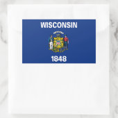 Wisconsin-Flag Rechteckiger Aufkleber (Tasche)