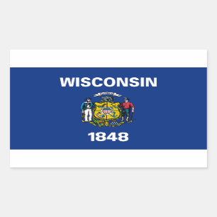 Wisconsin-Flag Rechteckiger Aufkleber