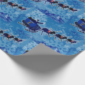 Wisconsin Flag Santa Sleigh Weihnachtspapier Geschenkpapier (Ecke)