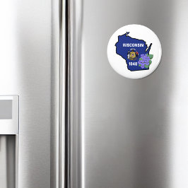 Wisconsin Flag Staat Blume Common Blue Violet Key Magnet