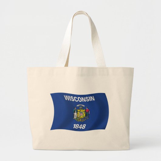 Wisconsin Flag Tote Bag Jumbo Stoffbeutel (Vorne)