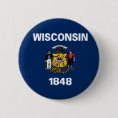 Wisconsin-Flagge Button (Vorderseite)