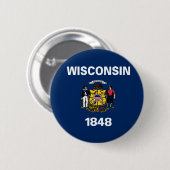 Wisconsin-Flagge Button (Vorne & Hinten)