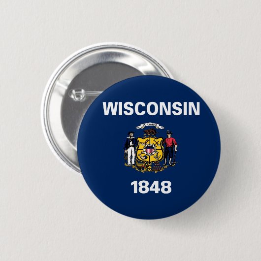 Wisconsin-Flagge Button (Vorne & Hinten)