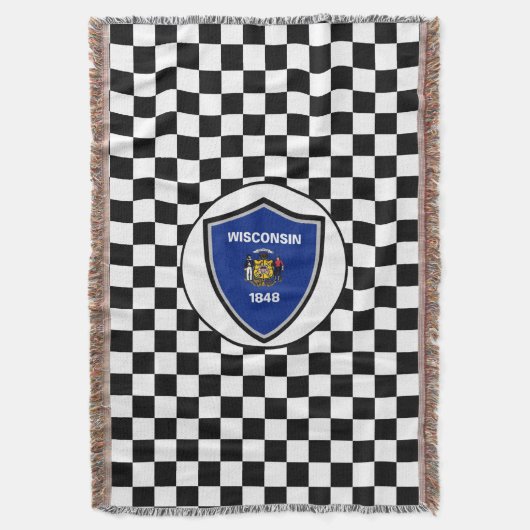 Wisconsin-Flagge Decke (Vorderseite Vertikal)