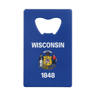 Wisconsin-Flagge Geldbeutel Flaschenöffner