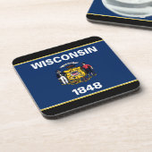 Wisconsin-Flagge Getränkeuntersetzer (Linke Seite)