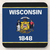 Wisconsin-Flagge Getränkeuntersetzer (Vorderseite)