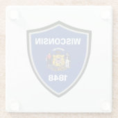 Wisconsin-Flagge Glasuntersetzer (Rückseite)