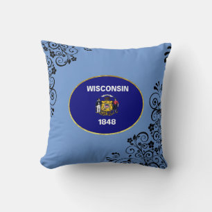 Wisconsin-Flagge Kissen