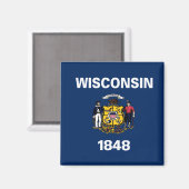 Wisconsin-Flagge Magnet (Vorderseite/Rückseite)