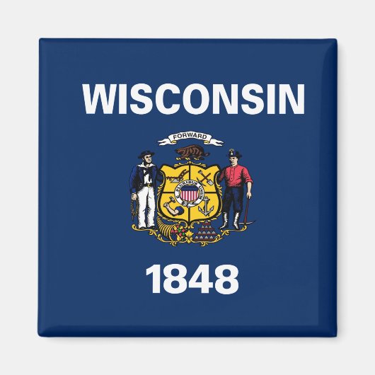 Wisconsin-Flagge Magnet (Vorne)