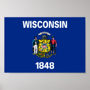 Wisconsin-Flagge Poster