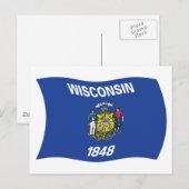 Wisconsin-Flagge Postkarte (Vorne/Hinten)