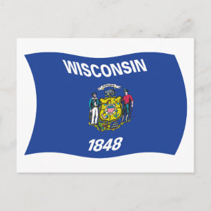 Wisconsin-Flagge Postkarte