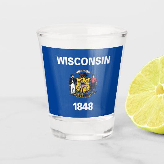 Wisconsin-Flagge Schnapsglas (Vorderseite)