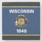 Wisconsin-Flagge Steinuntersetzer (Vorderseite)