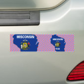Wisconsin-Flaggen-Karte Autoaufkleber (Auf Auto)