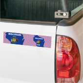 Wisconsin-Flaggen-Karte Autoaufkleber (Auf Lkw)