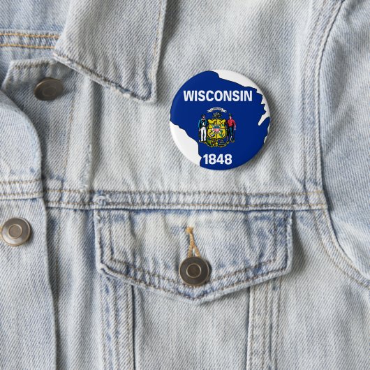 Wisconsin-Flaggen-Karte Button (Beispiel)