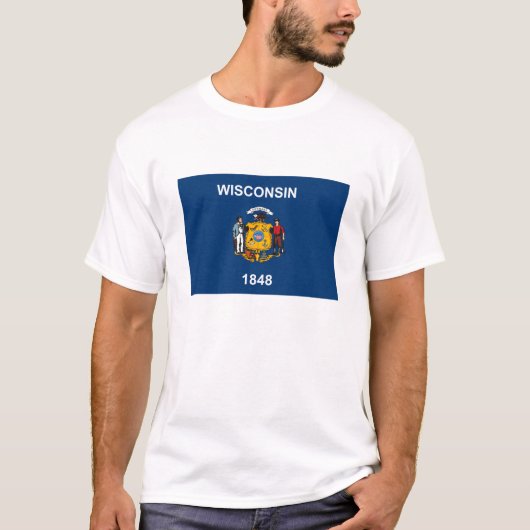 Wisconsin-Flaggen-T - Shirt (Vorderseite)