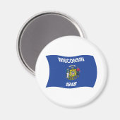 Wisconsin-Flaggenmagnet Magnet (Vorderseite/Rückseite)