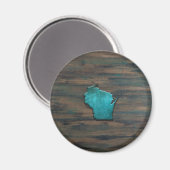 Wisconsin Form Aquamarin Magnet (Vorderseite/Rückseite)