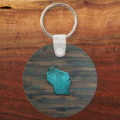 Wisconsin Form Aquamarin Schlüsselanhänger (Vorderseite)