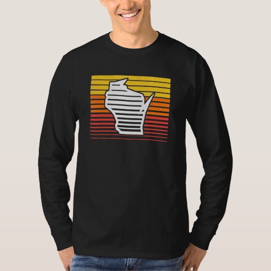 Wisconsin-Form Retro-Wave-Nostalgie-Gradient T-Shirt (Vorderseite)