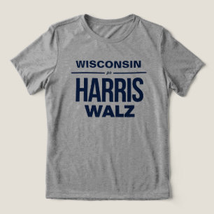Wisconsin für Harris Walz Tri-Blend Shirt