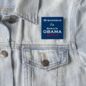 WISCONSIN für Kampagnen-Knopf OBAMA 2012 Button (Beispiel)