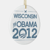 WISCONSIN FÜR OBAMA 2012.png Keramik Ornament (Rechts)