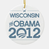 WISCONSIN FÜR OBAMA 2012.png Keramik Ornament (Vorne)