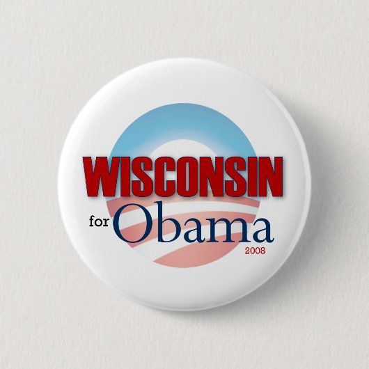 WISCONSIN für Obama Button (Vorderseite)
