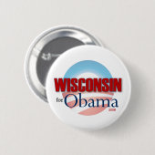 WISCONSIN für Obama Button (Vorne & Hinten)