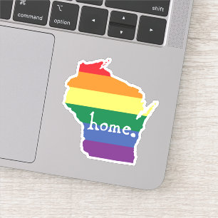 Wisconsin-Gay Pride  Karte der Zuhause Aufkleber