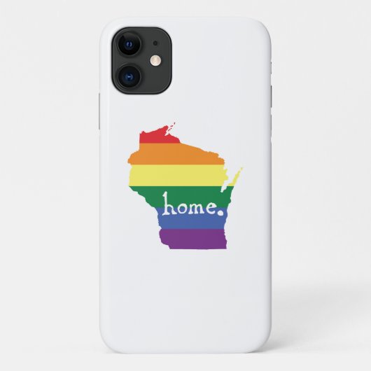 Wisconsin-Gay Pride| Karte der Zuhause Case-Mate iPhone Hülle (Rückseite)