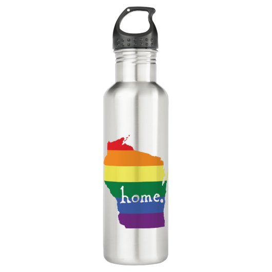 Wisconsin-Gay Pride| Karte der Zuhause Edelstahlflasche (Vorderseite)