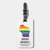Wisconsin-Gay Pride| Karte der Zuhause Gepäckanhänger (Vorderseite vertikal)