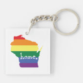 Wisconsin-Gay Pride| Karte der Zuhause Schlüsselanhänger (Rückseite)